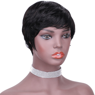 맞춤 로고 원자재 짧은 픽시 자른 인간 머리카락 핑크와 자연스러운 모습 250g-450g