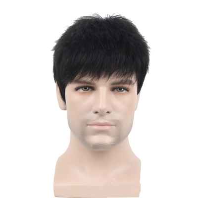 250% 밀도로 젊은 남성용 맞춤형 접착제 없는 짧은 패리크