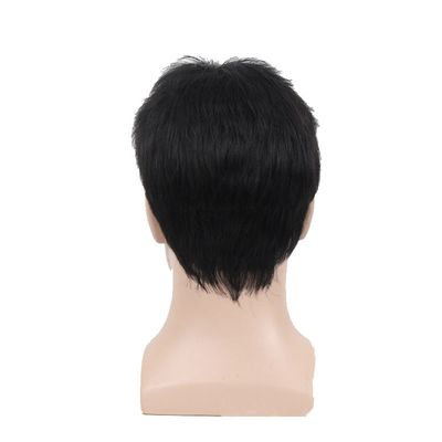 250% 밀도로 젊은 남성용 맞춤형 접착제 없는 짧은 패리크