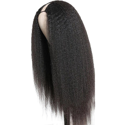 처녀 머리 장점 킨키 직선 인 머리 접착제 없는 U 부분 패이크 대량 구매
