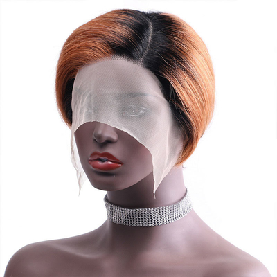 밝은 갈색 蕾丝 앞머리 짧은 금발 브라질인 밥 30대 여성