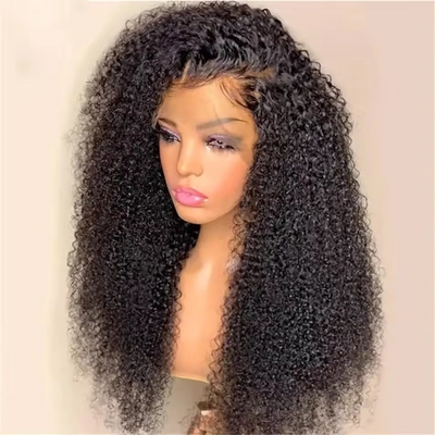 Kinky Curly Glueless Full Hd 蕾丝 假发 인체발 假发 180% 전체 커버 密度