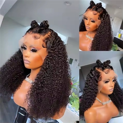 Kinky Curly Glueless Full Hd 蕾丝 假发 인체발 假发 180% 전체 커버 密度